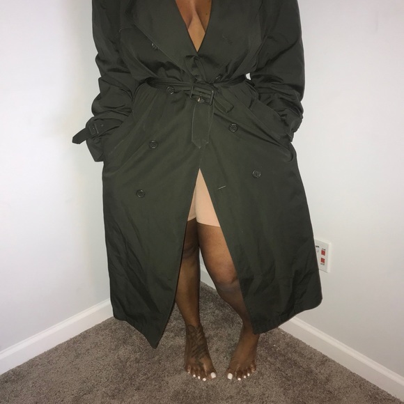 Dark olive trench coat - L - Picture 2 of 3
